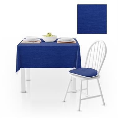 Saks Mavi Kadife Dokulu Masa Örtüsü 180x260 