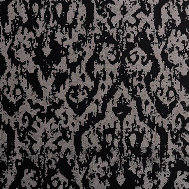 Siyah Beyaz Modern Damask Desenli Dijital Baskılı  Süet Kumaş