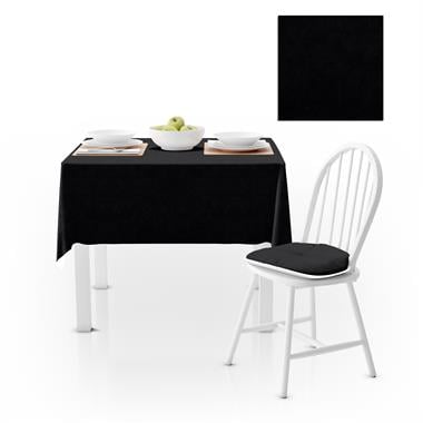 Siyah Düz Renk Petek Dokuma Masa Örtüsü 140x220