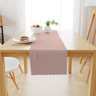 Soft Pembe Kadife Dokulu Runner 40x180