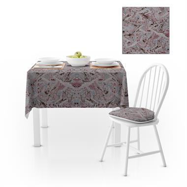 Sulu Boya Desenli Pembe Vizon Dijital Baskılı Petek Dokuma Masa Örtüsü 120x140