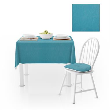 Turkuaz Düz Renk Petek Dokuma Masa Örtüsü 120x140