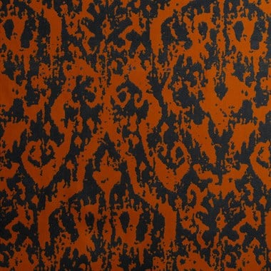 Turuncu Renkli Modern Damask Desen Dijital Baskılı  Süet Kumaş