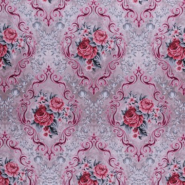 Vizon Zemin Efektli Modern Damask Desen Dokuma Dijital Baskılı Kadife Şönil