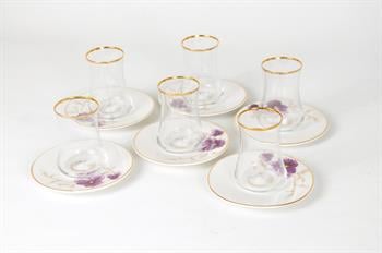 Aryıldız Evaliza Buket Mor Çay Seti 6lı