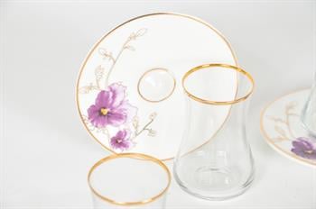 Aryıldız Evaliza Buket Mor Çay Seti 6lı