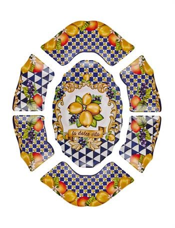 Pip StudioCapri Mavi Limon Buketi Meze Tabağı 7li Set | Karabaş Home
