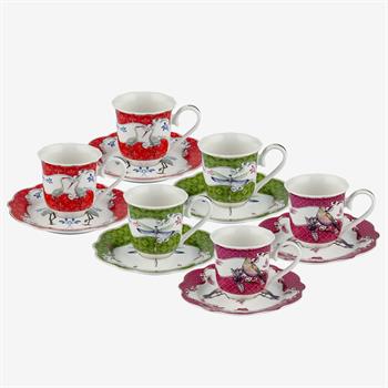 Chiara Alessi Allure Mix Porselen 6lı Kahve Fincan Seti 90ml