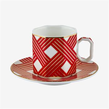 CAROLINE KÖŞELİ KIRMIZI TÜRK KAHVESİ FİNCAN SETİ (90ml)