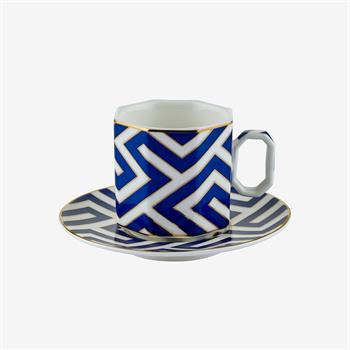 CAROLINE KÖŞELİ MAVİ TÜRK KAHVESİ FİNCAN SETİ (90ml)