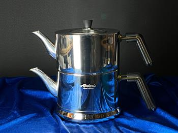 Fit Elite Aile Siyah Altın Kulplu  Çaydanlık