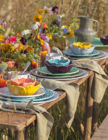 Flora Çiçek Formlu Gri Kase 12 cm