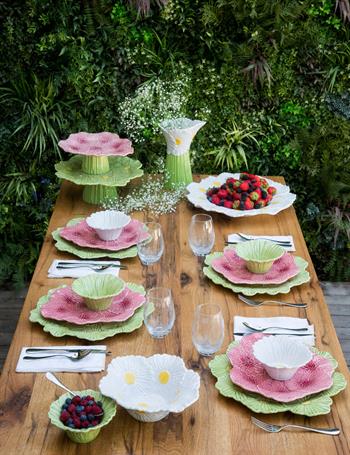 Maria Flor Çiçekli Pembe Kase 16 cm