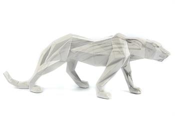 Mikasa MoorMermerli Beyaz Leopar Resin Obje | Karabaş Home
