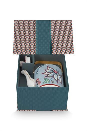 Pip Studio Flower Festival Mavi Oriental Demlik 1L