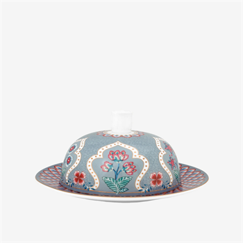 Pip Studio Flower Festival Mavi Yuvarlak Tereyağlık 17cm