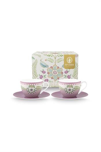Pip Studio Mor Porselen Çay Fincan Seti 280ml Lily & Lotus Collection