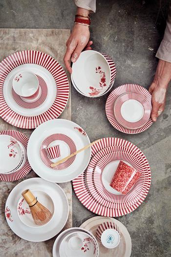 Royal Çizgili Pembe Tabak 17 cm