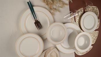 Porser Altın File Yemek Takımı 6 Kişilik 18 Parça