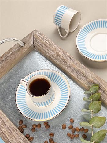 Porser Alya Açık Mavi Kahve Fincan Takımı 2 Kişilik 4 Parça