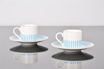 Porser Alya Açık Mavi Kahve Fincan Takımı 2 Kişilik 4 Parça