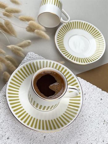 Porser Alya Açık Yeşil Kahve Fincan Takımı 2 Kişilik 4 Parça