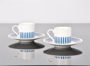 Porser Alya Koyu Mavi Kahve Fincan Takımı 2 Kişilik 4 Parça