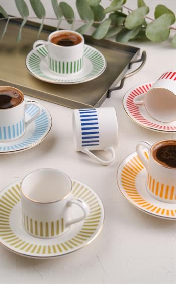 Porser Alya Mix Kahve Fincan Takımı  6 Kişilik 12 Parça