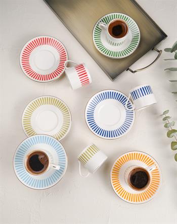 Porser Alya Mix Kahve Fincan Takımı  6 Kişilik 12 Parça