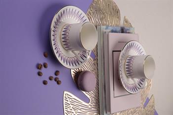 Porser Palm Mor Kahve Fincan Takımı 2 Kişilik 4 Parça