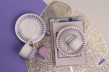 Porser Palm Mor Kahve Fincan Takımı 2 Kişilik 4 Parça