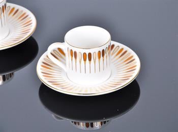 Porser Pera Kahverengi Kahve Fincan Takımı 2 Kişilik 4 Parça