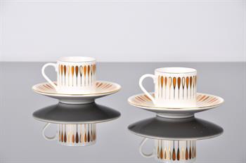 Porser Pera Kahverengi Kahve Fincan Takımı 2 Kişilik 4 Parça