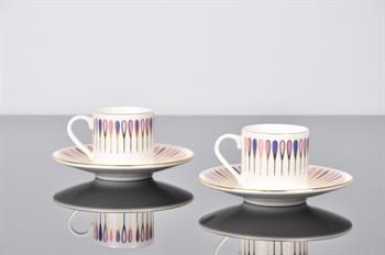 Porser Pera Mor Kahve Fincan Takımı 2 Kişilik 4 Parça