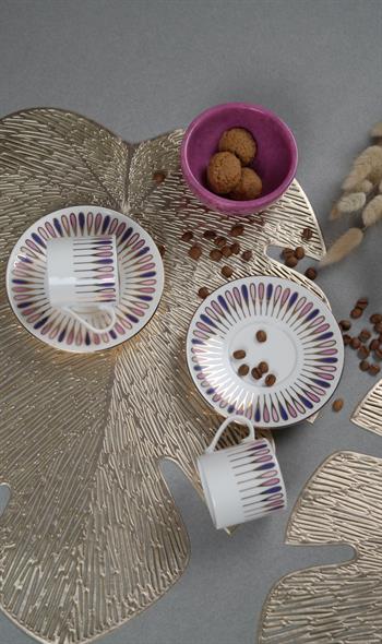 Porser Pera Mor Kahve Fincan Takımı 2 Kişilik 4 Parça