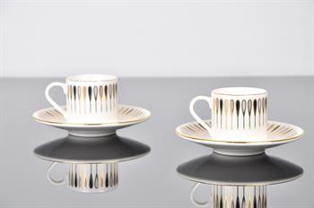 Porser Pera Siyah Kahve Fincan Takımı 2 Kişilik 4 Parça