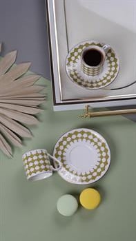 Porser Peyda Açık Yeşil Kahve Fincan Takımı 2 Kişilik 4 Parça