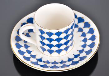 Porser Peyda Koyu Mavi Kahve Fincan Takımı 2 Kişilik 4 Parça