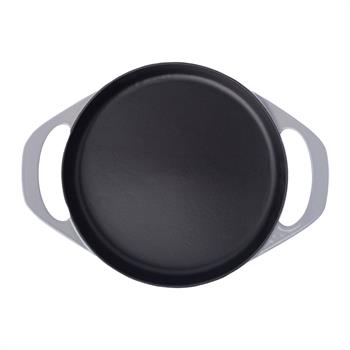 Potart 22 cm Yuvarlak Sahan Parlak Gri