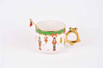 Tohana Altın Kaşıklı Yeni Yıl Porselen Kupa-Kurşun Asker