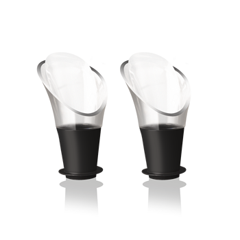 Vacu Vin Şarap Servis Kristal 2 Parça- Siyah