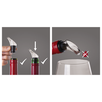 Vacu Vin Şarap Servis Kristal 2 Parça- Siyah