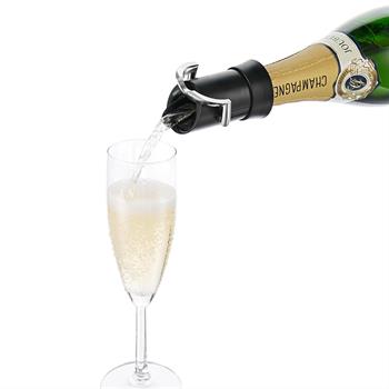 Vacu Vin Şampanya KilitAğızlı ve Damla Korumalı Kutulu - Siyah