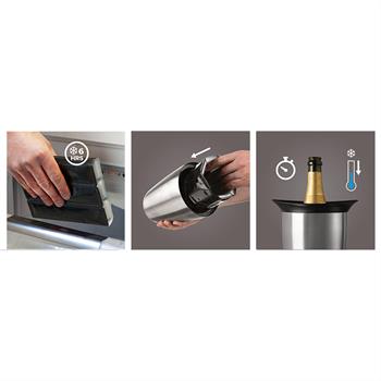 Vacu Vin Aktif Şampanya Soğutucu Elegant Paslanmaz Çelik Kutulu