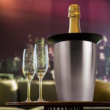 Vacu Vin Aktif Şampanya Soğutucu Elegant Paslanmaz Çelik Kutulu