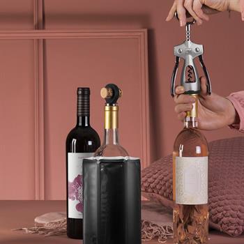 Vacu Vin Şişe Tıpası Siyah 2 Parça - Siyah