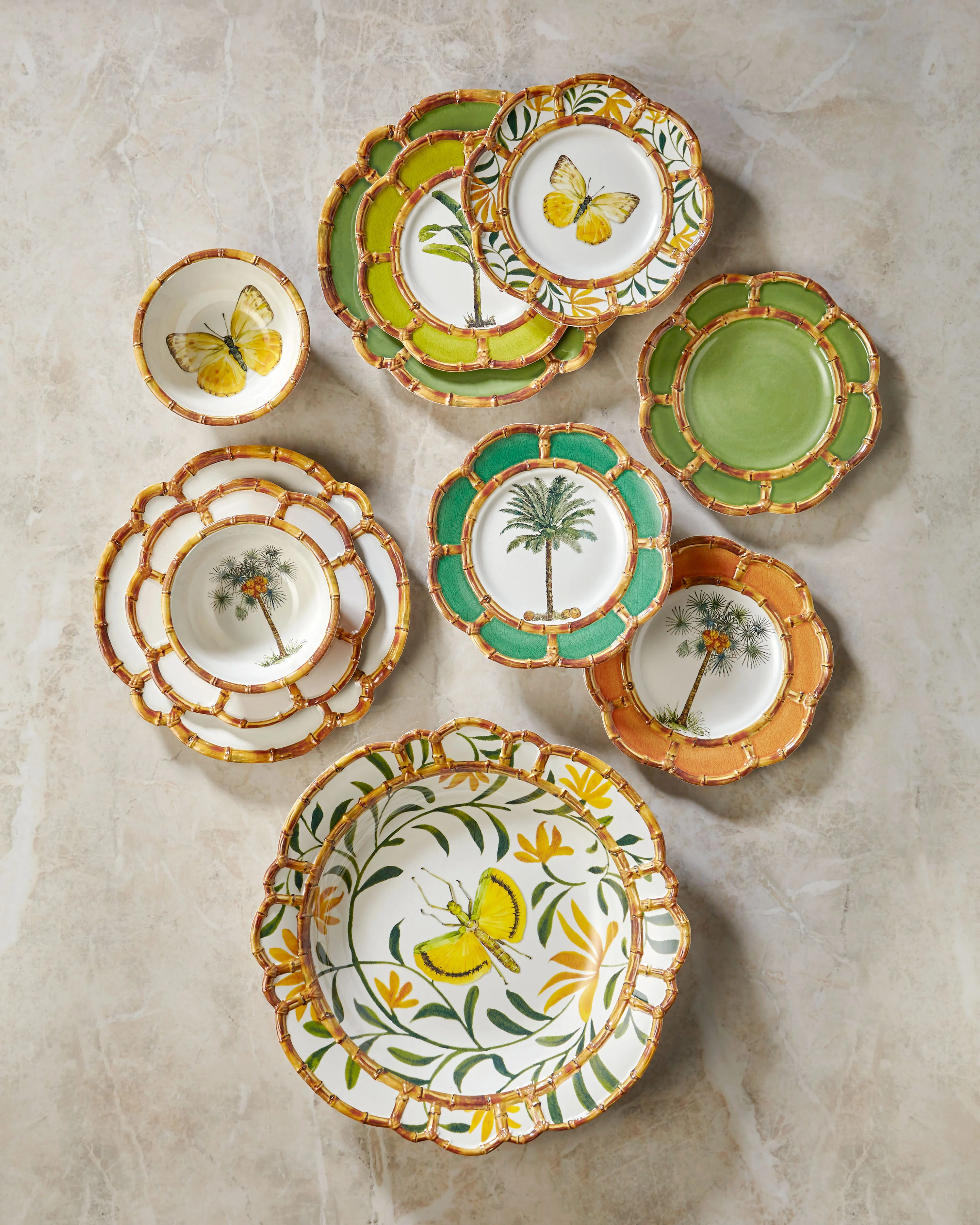 Chiara AlessiChiara Alessi Bambu Açık Yeşil - Beyaz Tabak 23cm | Karabaş Home
