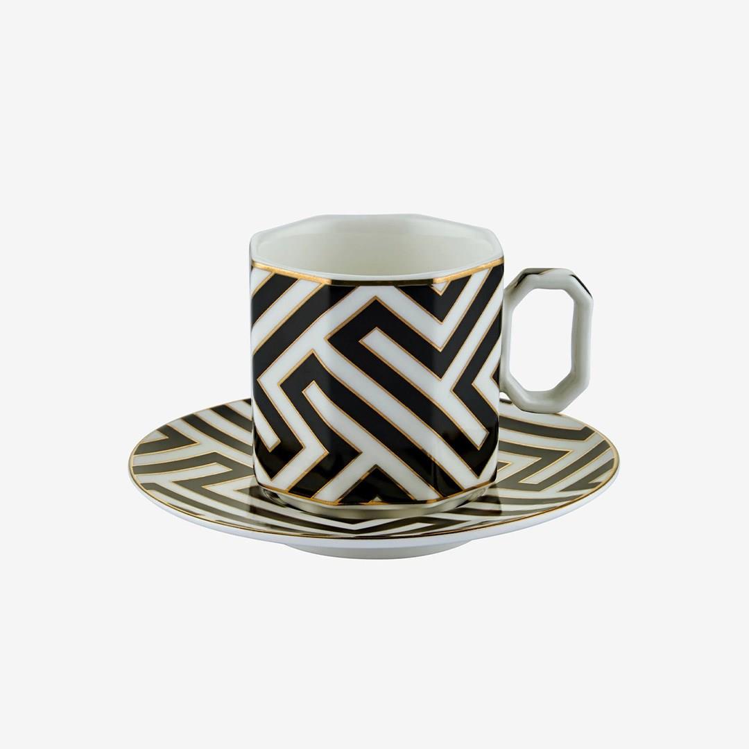 Chiara AlessiChiara Alessi Siyah Porselen Türk Kahvesi Fincan Seti 90 Ml Ravello | Karabaş Home
