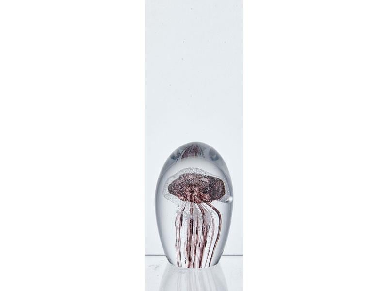 LAMEDORE-1ZB-2699-Jellyfish Kahvrengi Bordo Cam Dekor Biblo 7X7X12 Cm