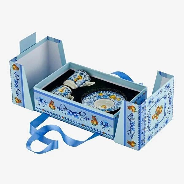 Chiara AlessiMavi Porselen Kahve Fincanı 120 Ml Arancia | Karabaş Home
